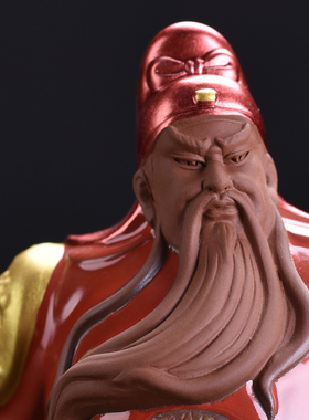 关公摆件陶瓷小号招财镇宅客厅玄关装饰工艺品关羽神像办公室摆设