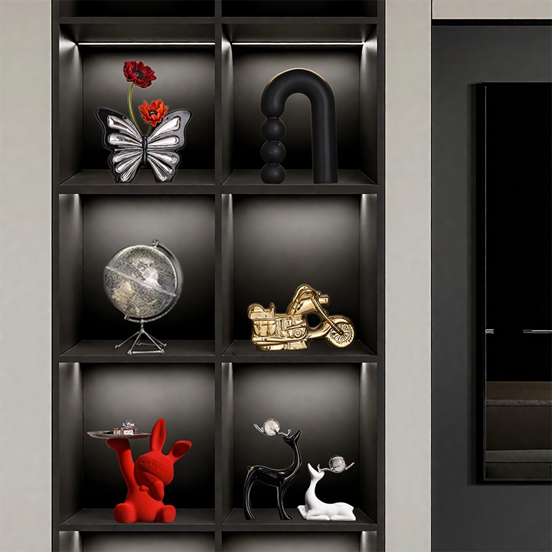 轻奢现代摆件套装简约永动机组合北欧高颜值客厅酒柜电视柜装饰品 - 图0