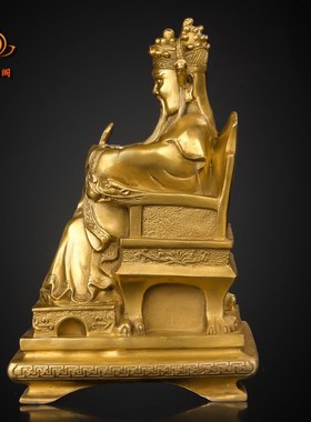 纯铜彩绘龙五爷广济龙王财神佛像五龙王铜像大号广济龙王招财摆件