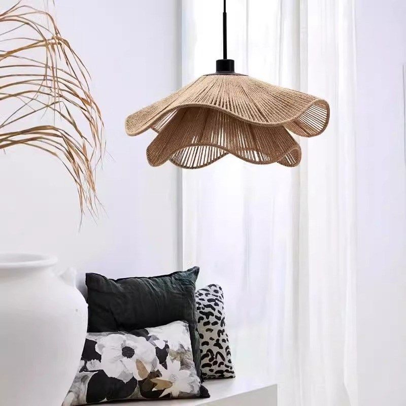 日式侘寂风麻绳吊灯禅意茶室民宿设计师餐厅卧室服装店中古艺术灯,淘宝优惠券,粉丝福利购,淘宝优惠卷