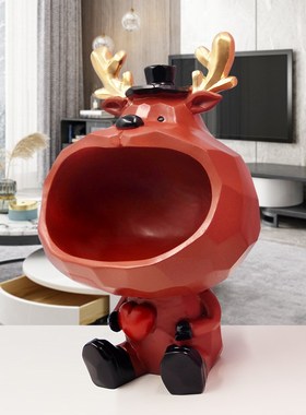 轻奢鹿钥匙收纳玄关摆件入户门口客厅鞋柜家居装饰品乔迁开业礼物