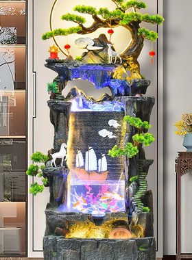 假山流水喷泉水景客厅阳台办公室庭院循环水加湿乔迁鱼缸造景
