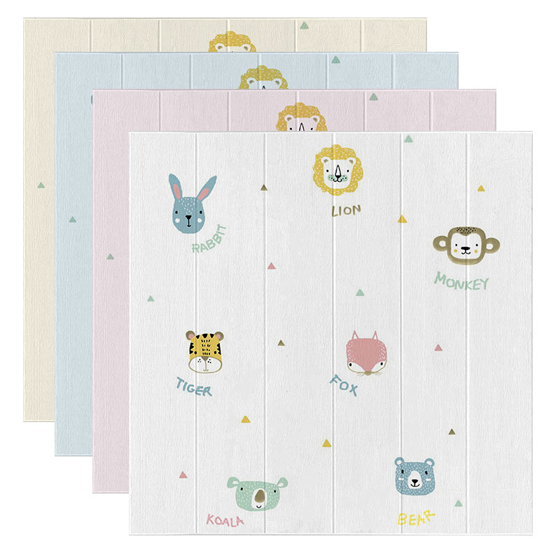 儿童房卡通动物自粘d立体墙贴卧室墙纸幼儿园墙裙防撞护墙板墙围 - 图3