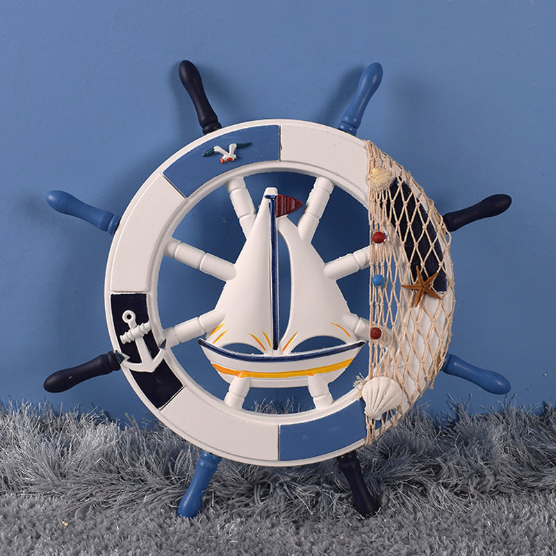 地中海风格木质船舵方向盘装饰挂件创意家居卧室儿童房背景墙壁挂,淘宝优惠券,粉丝福利购,淘宝优惠卷
