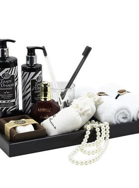 样板房装饰摆件简约现代瓷砖店展厅样板间托盘毛巾套件卫生间饰品