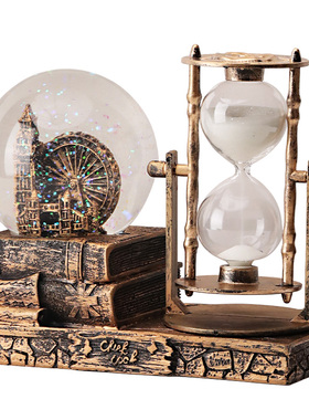 复古装饰品家居摩天轮水晶球沙漏工艺礼品摆饰艺术客厅酒柜巴黎铁