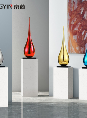 入户玄关水滴装饰品样板房现风客厅电视柜雕塑艺术品