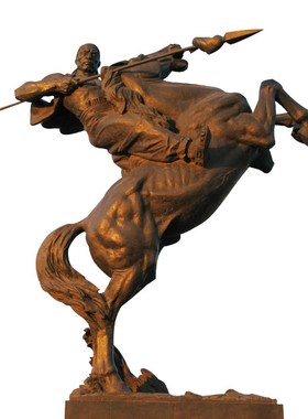 骑马雕塑景区动物玻璃钢铸铜场景古代人物大型石材名人雕像定制