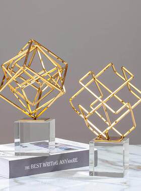 立体几何金属摆件轻奢抽象艺术客厅书房电视柜隔断柜子创意装饰品