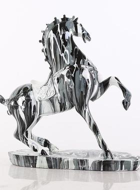 创意新中式流骏JYC-G347面马摆件奢马到成功轻彩客厅玄关电视柜桌