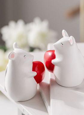 心有所属老鼠摆件可爱送新人闺蜜情D侣结婚礼物一对创意新婚姐妹