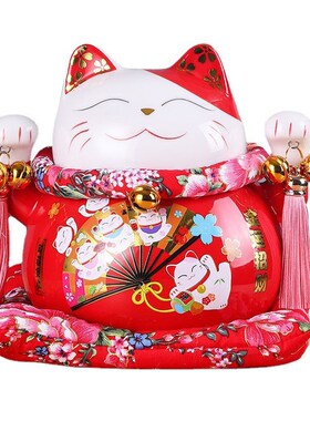 招财猫大小d号摆件存钱罐店铺开业送人家居摆件创意礼品陶瓷工艺