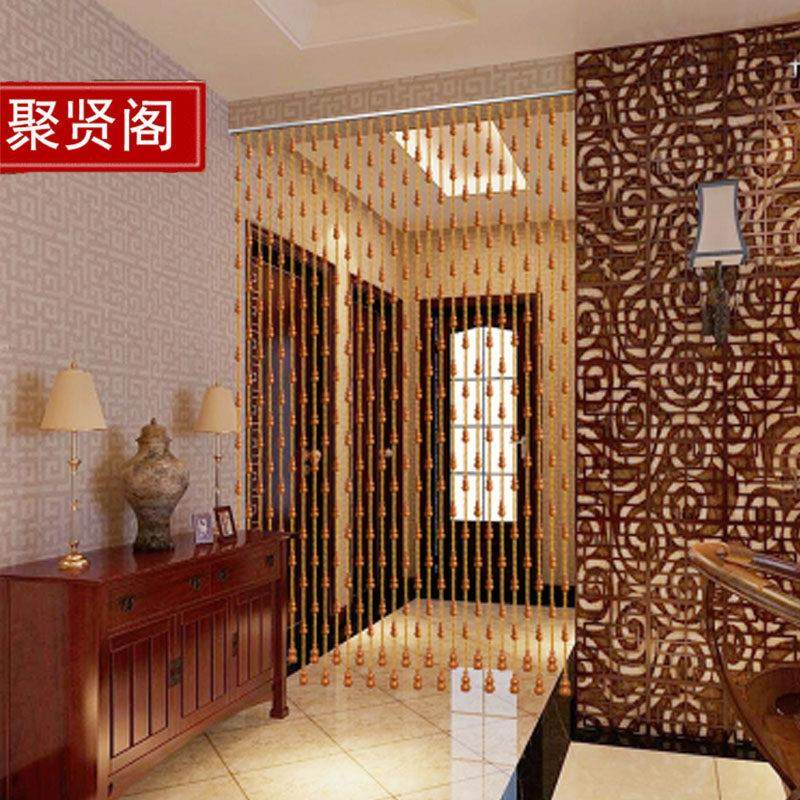 改善门对门格局 门帘水晶隔断帘卧室卫生间免打孔桃木葫芦珠帘,淘宝优惠券,粉丝福利购,淘宝优惠卷