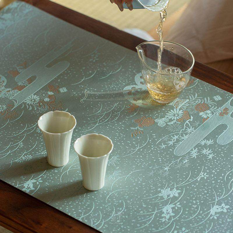 载春归织锦茶席复古中式茶桌台布垫双面禅意布艺桌旗喝茶商务会客,淘宝优惠券,粉丝福利购,淘宝优惠卷