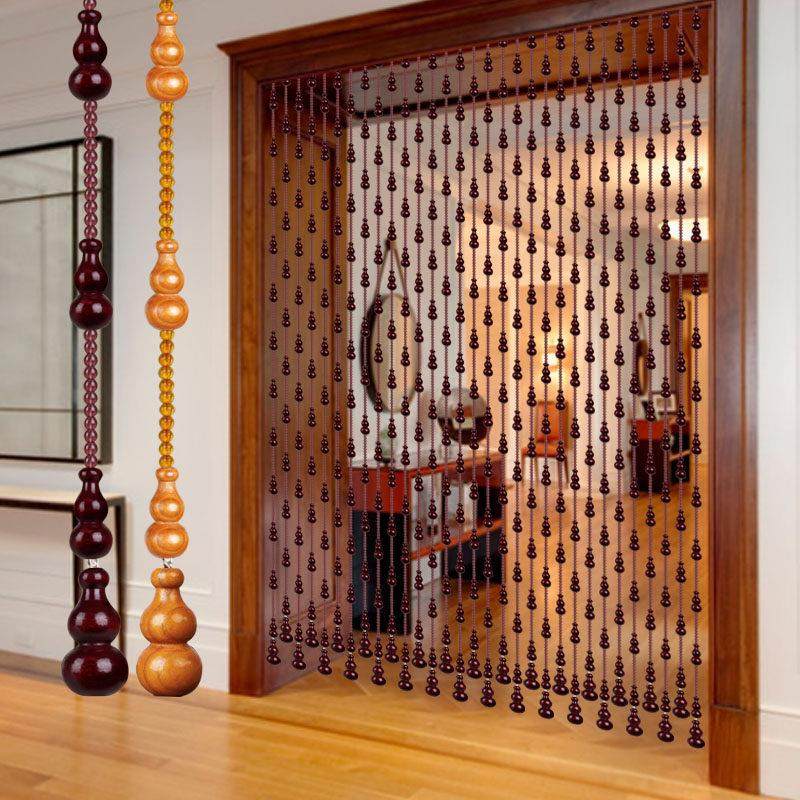 改善门对门格局 门帘水晶隔断帘卧室卫生间免打孔桃木葫芦珠帘,淘宝优惠券,粉丝福利购,淘宝优惠卷