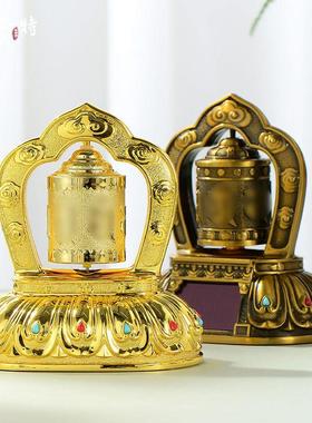 欧斯特车载转轮彩绘彩珠镶嵌太阳能转筒中控仪表台转动金桶摆件