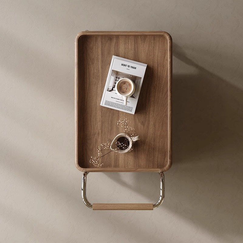 实木可移动边几收纳中古小推车客厅沙发储物置物架藤编简约餐车,淘宝优惠券,粉丝福利购,淘宝优惠卷