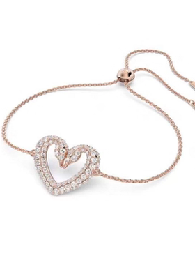 新款uan爱心项链女耳钉手链