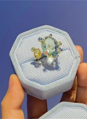 戒指女个性花朵高级感轻奢水晶