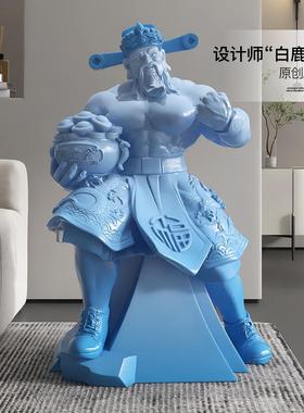 肌肉财神爷客厅大型落地摆件开业礼品健身房办公室装饰品乔迁礼物