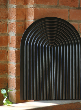 收纳黑色托盘波浪纹ins拍照道具装饰J美食饰品几何置物摆件摄影