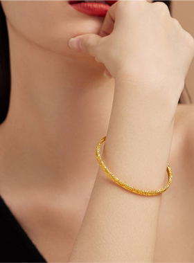 金包银古法传承金新款碎冰冰手镯