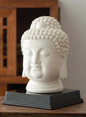 陶瓷大号佛头佛首如来佛像阿弥陀佛新中式禅意摆件家居玄关装饰品