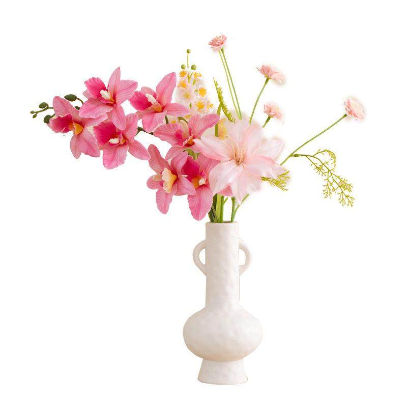 舒门蝴蝶兰人造花假花绢花干花花束花瓶包装客厅插花装饰品高端,淘宝优惠券,粉丝福利购,淘宝优惠卷