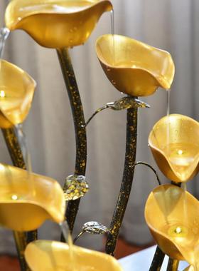 开业贺礼流水喷泉客厅吧台收银台循环水摇钱树装饰送五帝钱乔迁礼