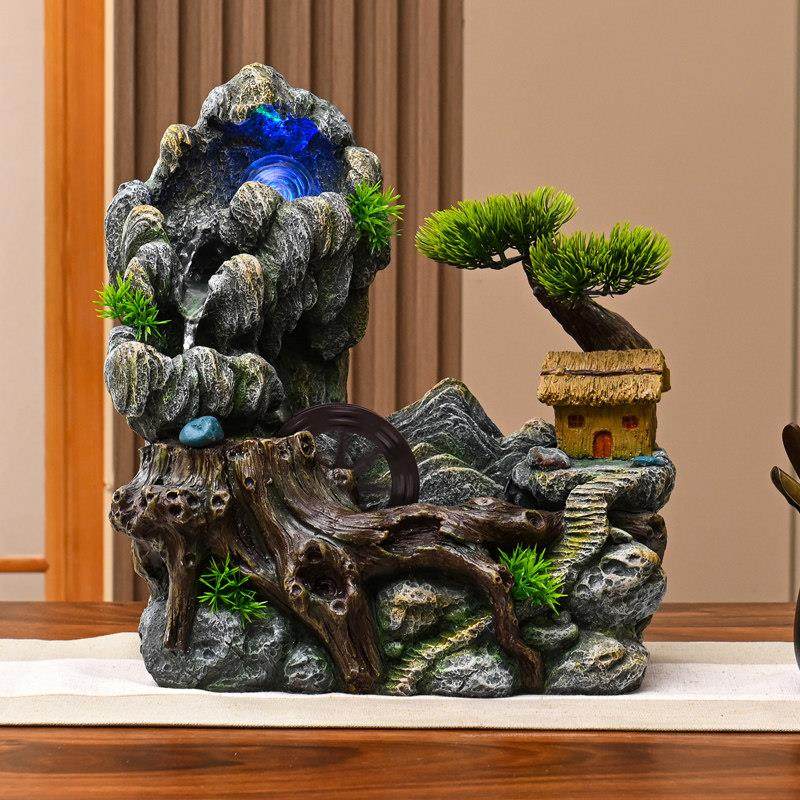 小型风车流水摆件循环水客厅招财加湿器家用转运球假山水景风水轮,淘宝优惠券,粉丝福利购,淘宝优惠卷