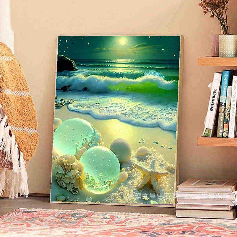 钻石画2025新款满钻圆形珍珠5d点贴钻十字绣客厅卧室手工粘钻风景,淘宝优惠券,粉丝福利购,淘宝优惠卷