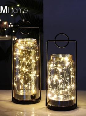 欧式复古风灯摆件酒吧餐厅咖啡馆装饰品摆设创意烛光晚餐道具新年