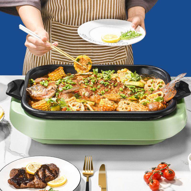 纸包鱼专用锅烤鱼炉家用无烟电烤盘商用纸上烤鱼电火锅烧烤长方形,淘宝优惠券,粉丝福利购,淘宝优惠卷