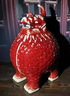 神后手工钧瓷天禄貔貅窑变开片吉祥招财镇宅家居玄关摆件开业送礼