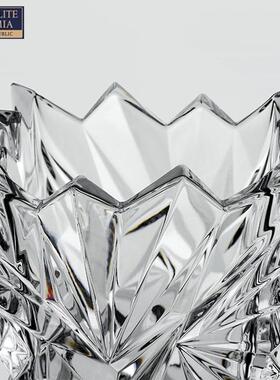 BOHEMIA捷克进口波西米亚水晶玻璃花瓶时尚插花摆件透明冰川花瓶