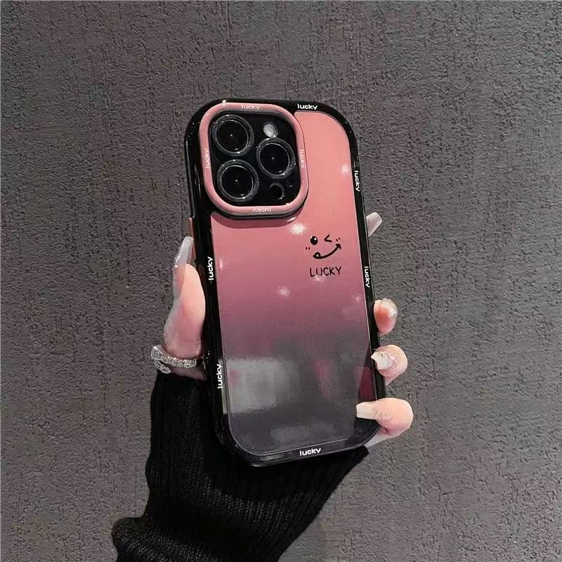 爱心粉黑渐变适用于苹果17Air手机壳16PROMAX/iphone15/16e硅胶13pm14/11PROxr女新款XsMax防摔6/7/8Plus奶油 - 图2