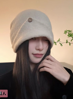 秋冬保暖显脸小堆堆帽大头围女