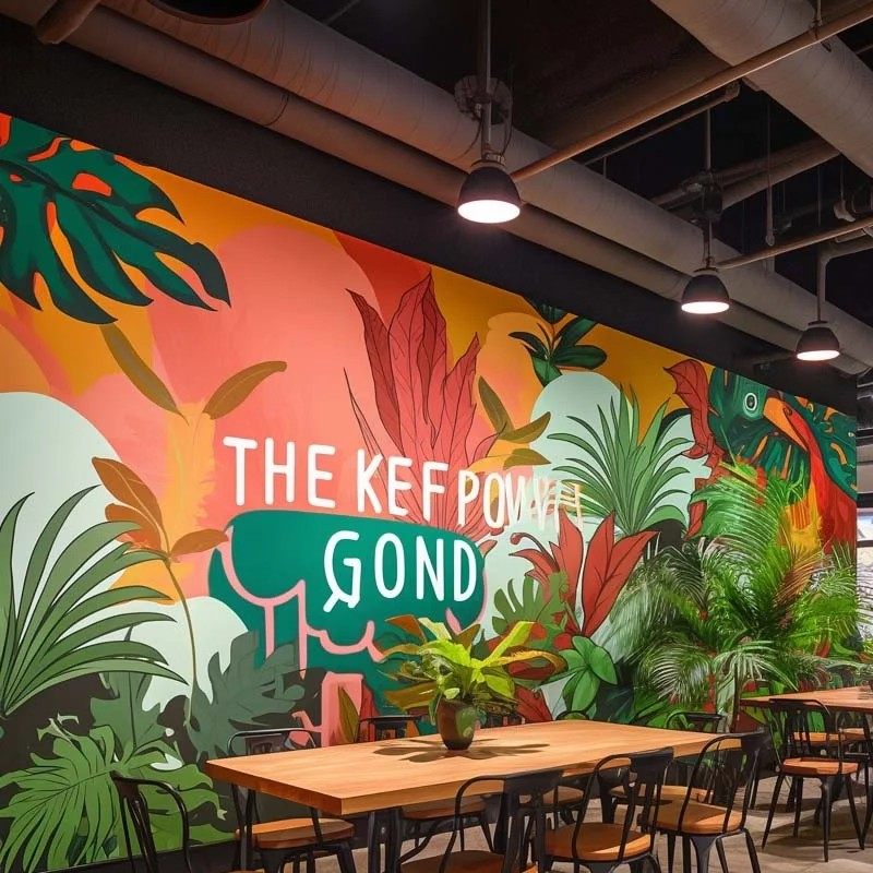 8D东南亚风格壁布热带雨林植物壁画饭厅背景墙纸酒店酒吧森林墙布,淘宝优惠券,粉丝福利购,淘宝优惠卷