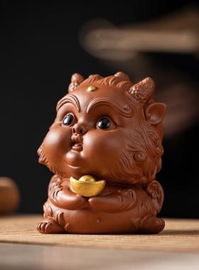 国潮陶瓷可爱貔貅摆件大号客厅办公室玄关桌面招财吉祥物装饰摆设