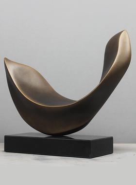 现代酒店家居饰品摆饰电视柜摆件轻奢高档工艺品大抽象艺术雕塑品