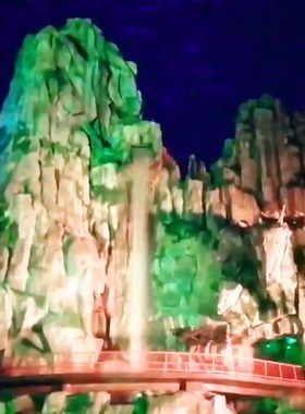 瀑布喷泉设计灯h光喷泉设计庭院水景瀑布造景器流水墙水帘人造水