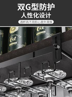 酒柜装饰品摆件红酒架家居轻奢高档简约现代家用倒挂红酒杯架摆设