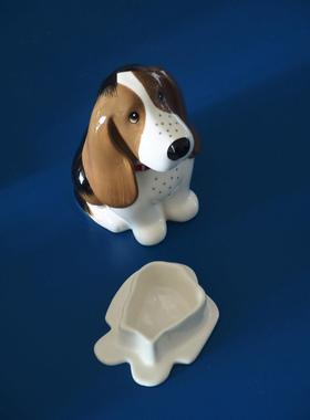 双子商店 创意可爱狗狗陶瓷香炉摆件 陶瓷比格犬造型香炉扩香容器