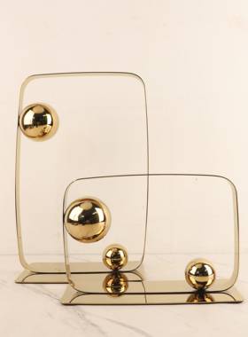 简约现代创意金属框架球摆件客厅茶几玄关书房电视柜家居软装饰品