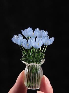 易博玻璃饰品手工小花花束插花玻璃永恒花礼品桌面工艺品饰品