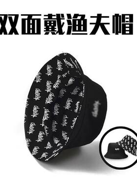 爆款双面渔夫帽男ins潮牌嘻哈女百搭防晒夏季遮阳帽子