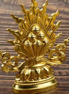 藏传家用金轮宝铜轮王七政宝七珍宝护法国政七宝八吉祥摆件 包邮