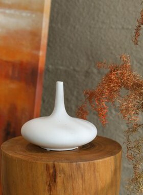 创意黑白陶瓷花家居装饰品 客厅干花插花样板间工艺品软装摆件