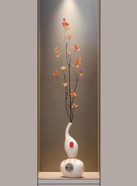 新中式玄关招财陶瓷大象摆件高XUH客厅电视档柜竖高纳装饰工福艺