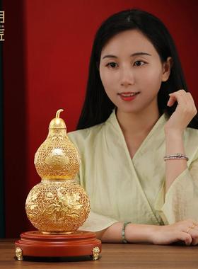 大铜匠铜花丝葫芦摆宅件招财客厅玄关新中式明开业乔迁镇新HSHL-0